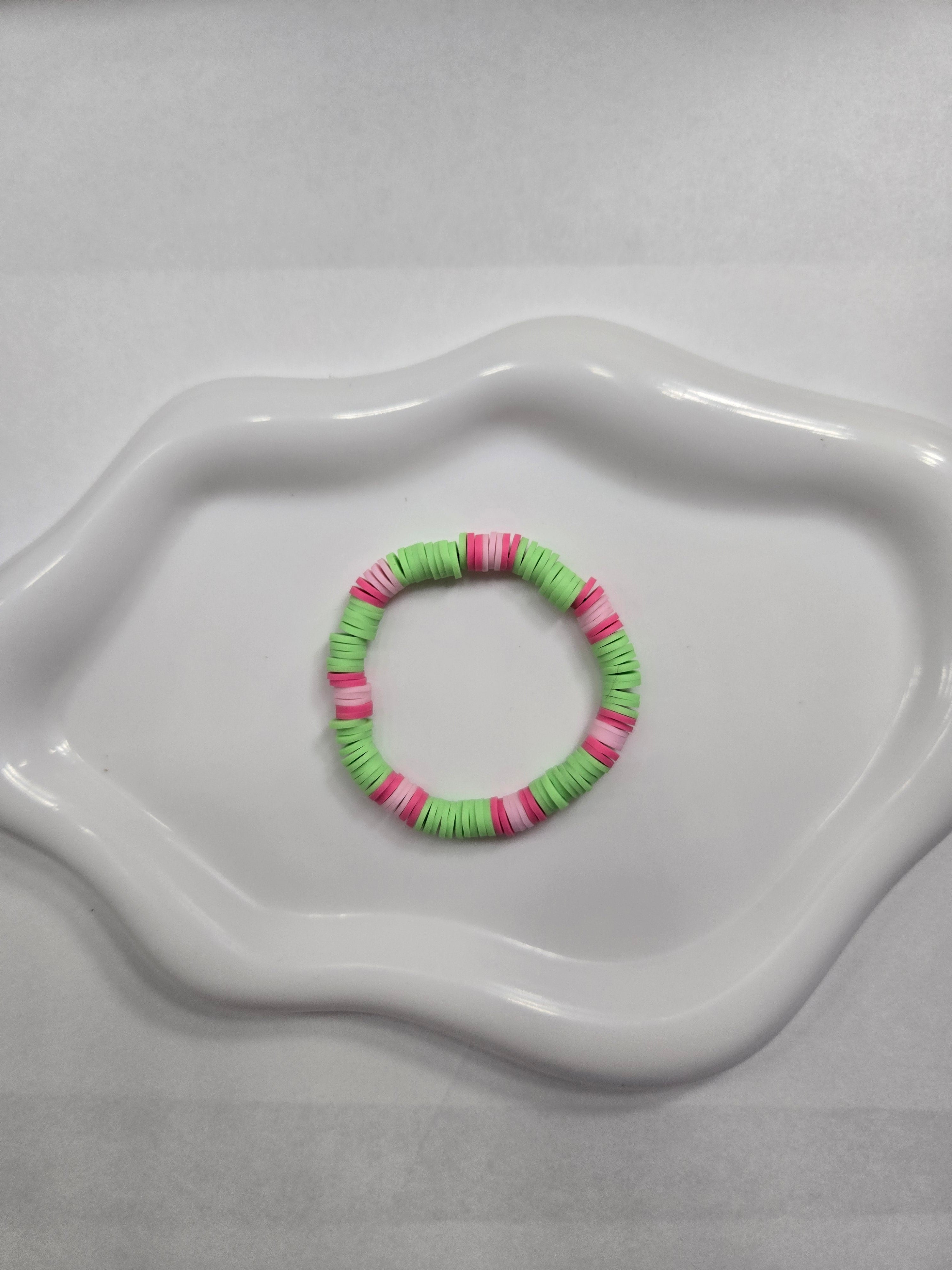 Hot Pink and Green Bracelet